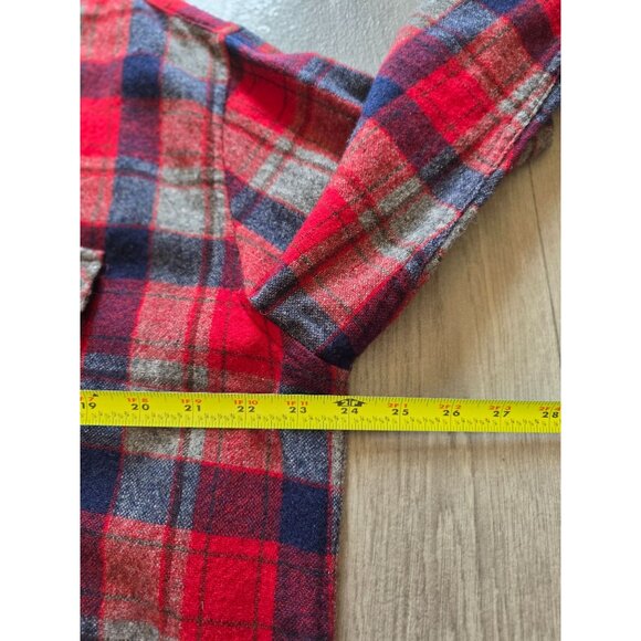 Ardsley Mens XL Plaid Flannel Wool Shirt With Single Needle Tailoring - Picture 8 of 8